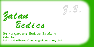 zalan bedics business card